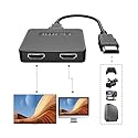 NEWCARE 4K HDMI Splitter 1 in 2 Out, HDMI Cable Splitter for TV Only Mirror (Not Extend),HDMI Splitters 1 Male to 2 Female Adapter with EDID Dial