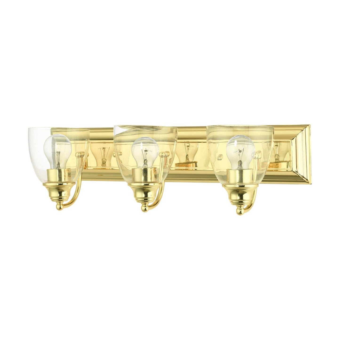 Birmingham - 3 Light Bath Vanity in New Traditional Style - 24 Inches Wide by 7 Inches high-Polished Brass Finish