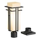 Yoenecea Outdoor Post Light Fixture - Aluminum Lamp Posts Outdoor Lighting, Outdoor Lightpost Lantern with 3-Inch Pier Mount Base Outside Pole