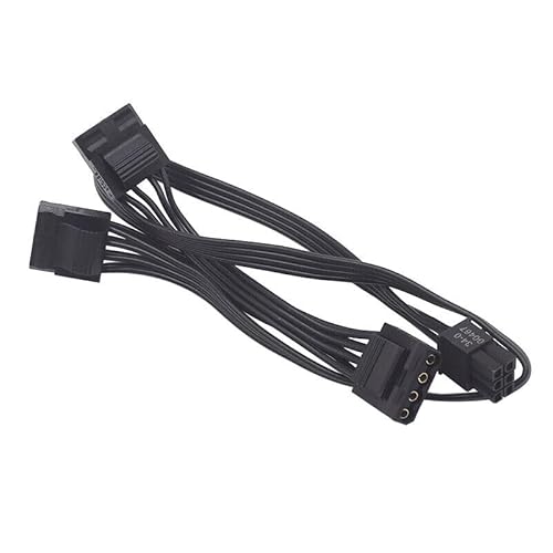 for Corsair Modular Power Supply 6 Pin Male to 3X 4 Pin Molex Female Hard Drive Power Adapter Cable for BTC Mining Riser Card 20-in