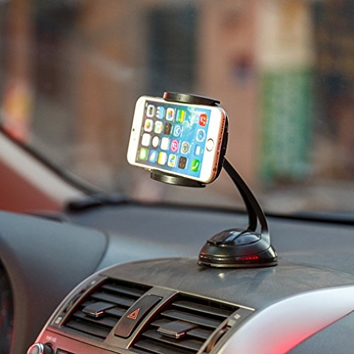 Heavy Duty Easy Mount Car Holder Dash Windshield Dock for iPhone SE, 6 6S, 6 and 6S Plus, 5S 5C 5 5G 4S (All Carriers Including at&T, T-Mobile