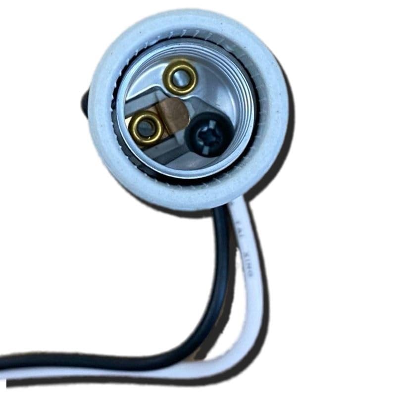 E17 Intermediate Base Keyless Unglazed Porcelain Socket with Wire Leads