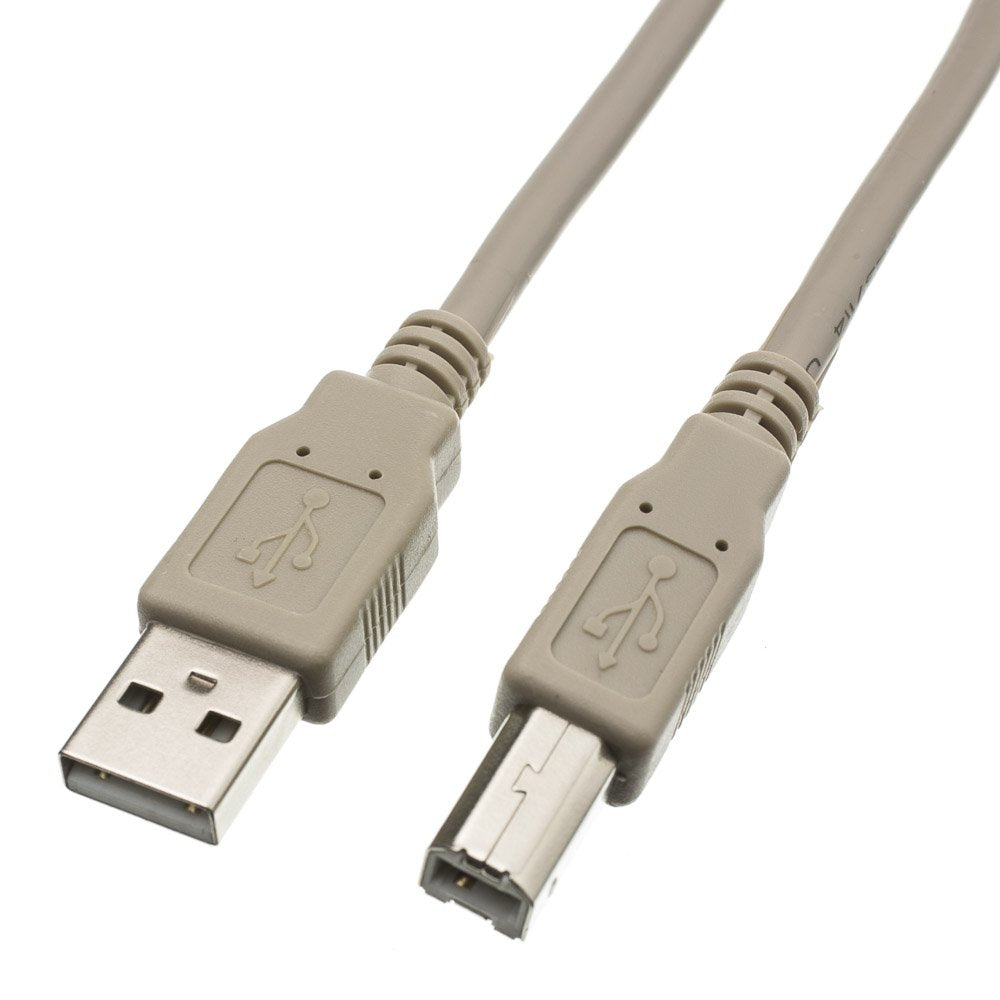 CableWholesale 15 feet USB 2.0 Printer/Device Cable, Beige, Type A Male/Type B Male Plug, A Male to B Male High Speed USB Cable, USB 2.0 to Type B