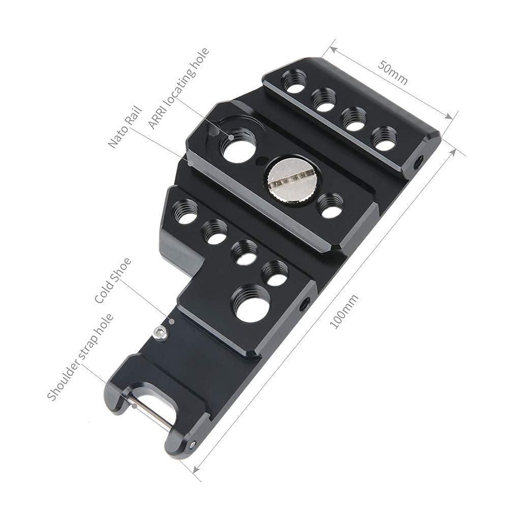 NICEYRIG Top Plate for BMPCC 4K&6K for Blackmagic Pocket Cinema Camera Mounting Plate with NATO Rail Cold Shoe - 373