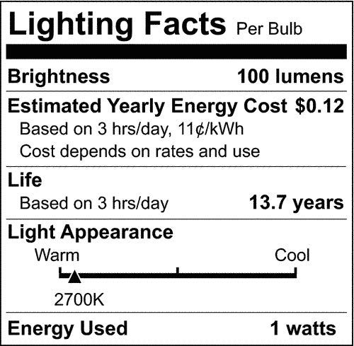 SATCO S8021 S14 LED String Light Replacement Bulb; 2700K; Wet Location, E26 Medium Base (4 LED Light Bulbs)