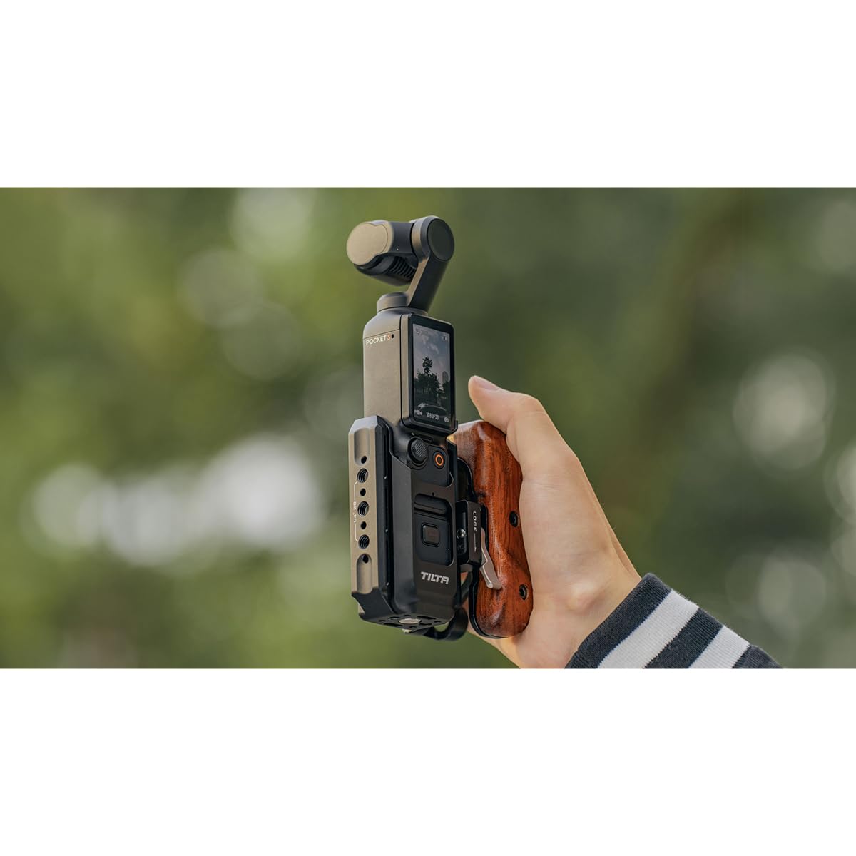 Tilta Accessory Mounting Expander for DJI Osmo Pocket 3 - Black | Slot for a Wrist Strap | Stays Secure Within The Cage | Protection | 1/4""-20 Screw