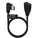 Kework 2 Feet 48Gbps HDMI 8K@60Hz Extension Ultra HD Cable, Straight Female to Right Angle Male HDMI 2.1 Extender High Speed Shield Cord for Xbox TV