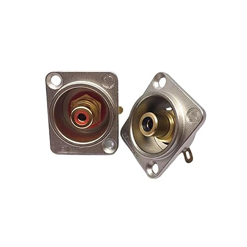 Female RCA Panel Mount Socket Connector Base Plate Welding Base Plated New (2pcs Silver)