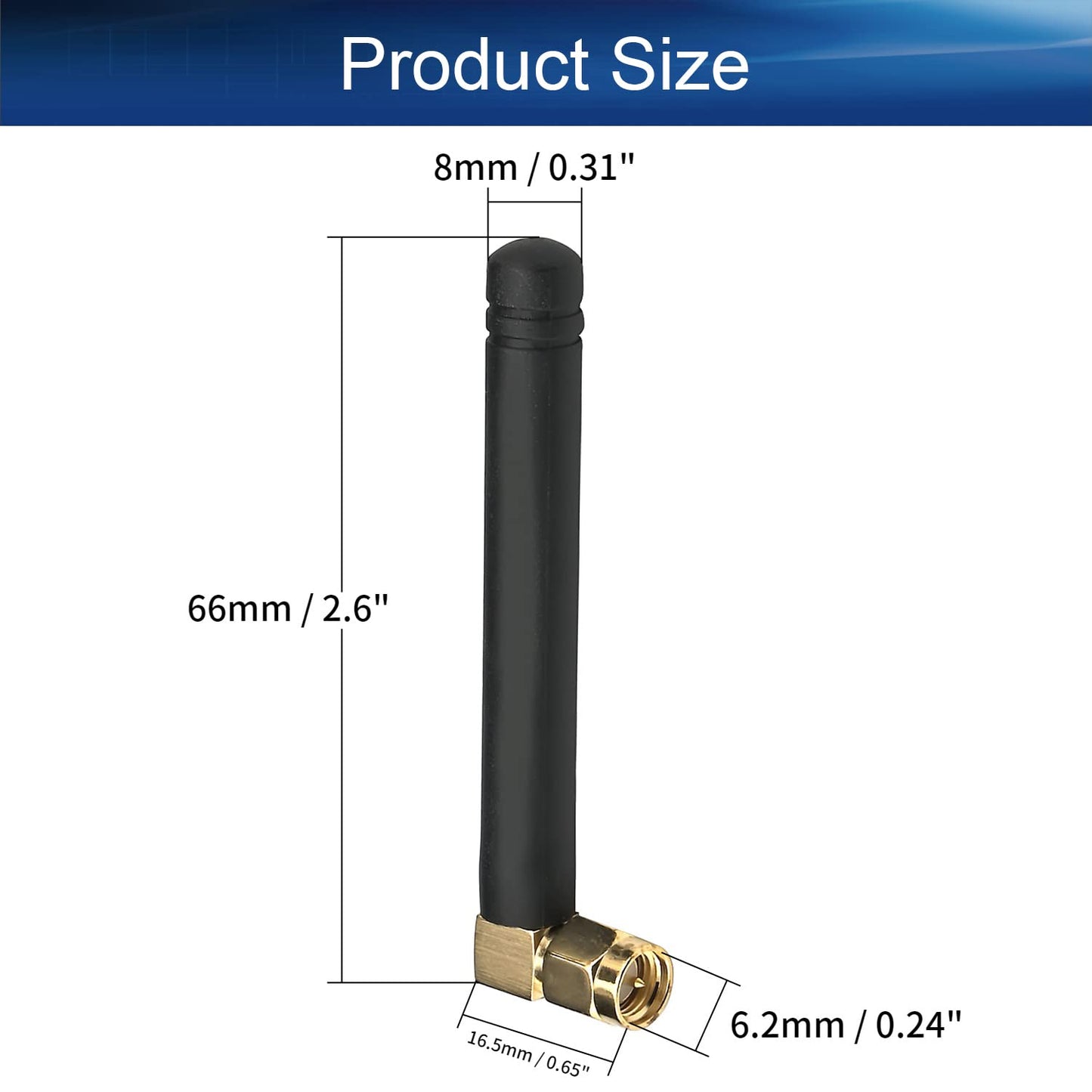 Othmro GSM Antenna 700-2700Mhz 3DB 70mm 1PCS,SMA Male Right Angle Elbow Connector for WiFi Router Booster