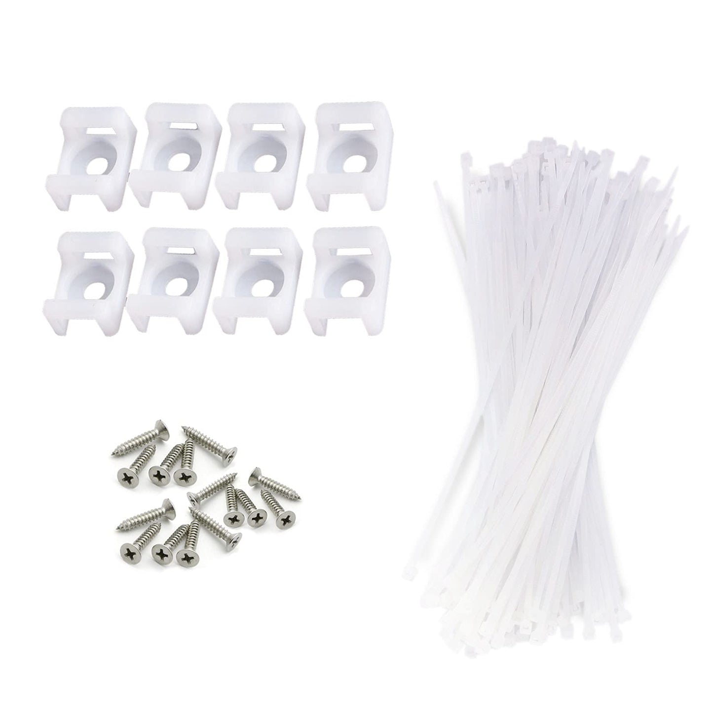 YIOVVOM 100 Pcs Cable Zip Tie Saddle Type Mount With Screw,100 Pack 6" Cable Ties, High Strength, Black Cable Zip Tie Mounts Kit For Wire