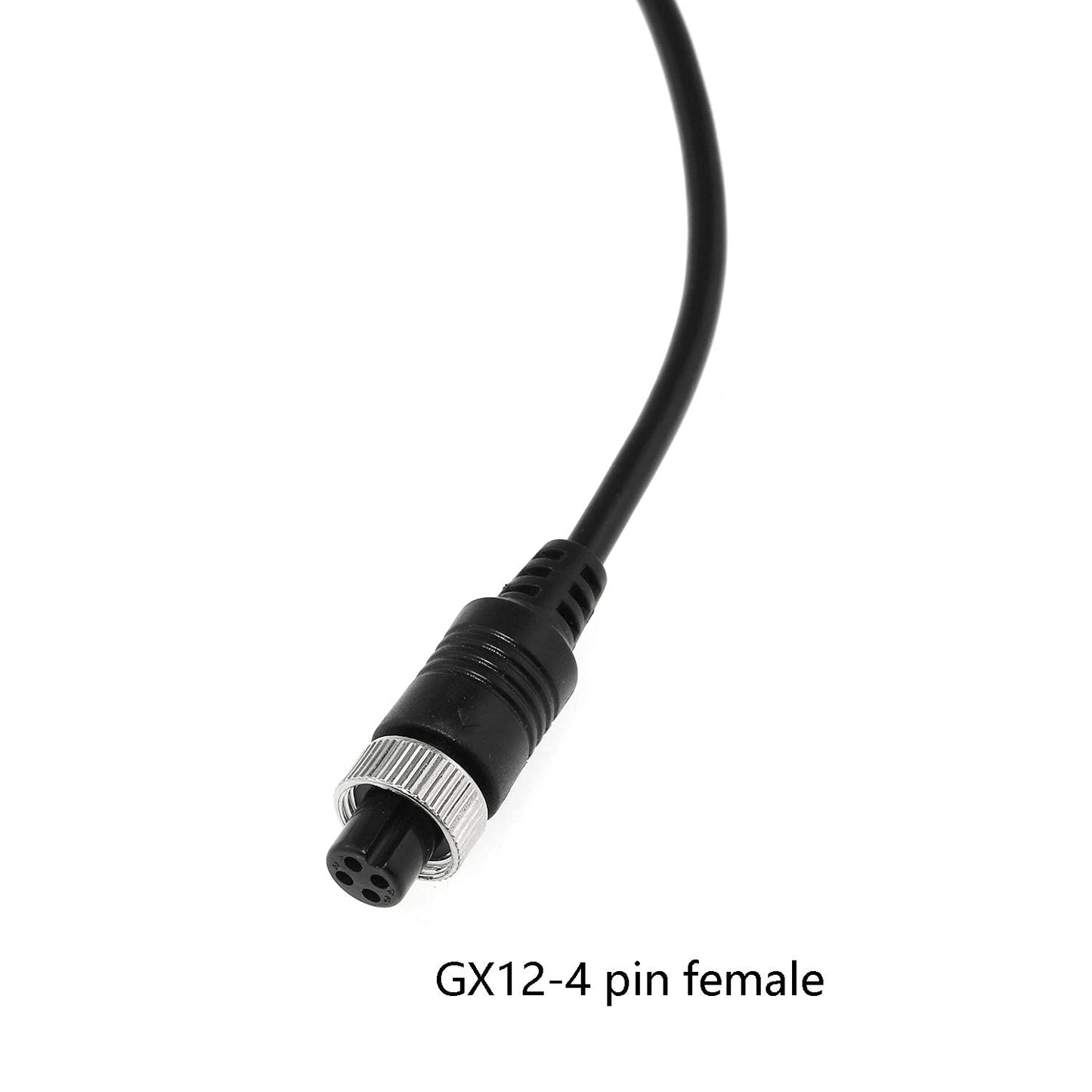DGZZI M12 Connector to BNC+DC Adapter 35cm/13.78Inch M12 4P Female to Male BNC and DC Extension Cable Aviation Plug for Car Video Camera