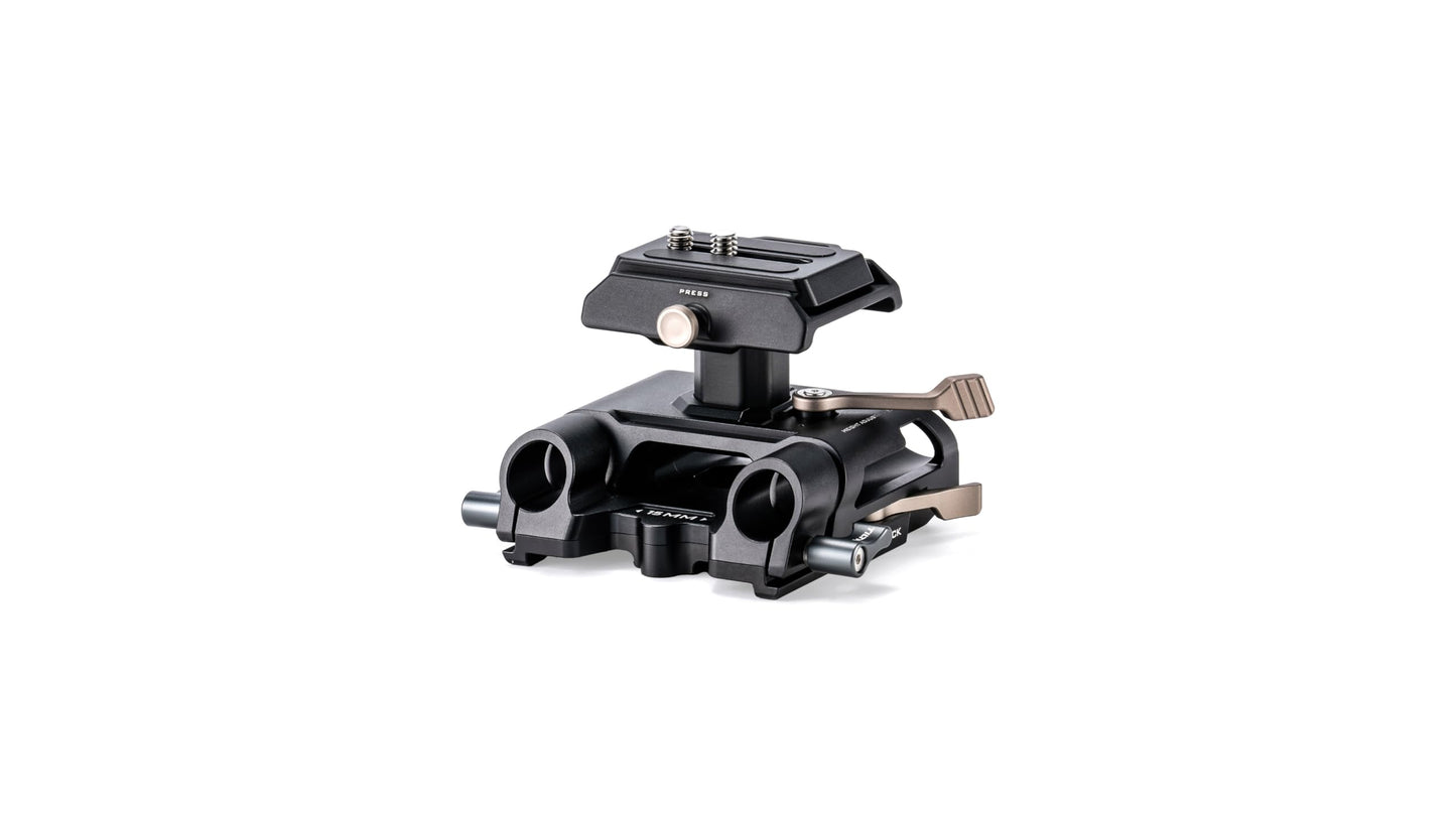 Tilta 15mm LWS Arca Height Adjustable Baseplate - Black | Compatible with DJI Standard ARCA Plates and Tilta Cages | 15mm Rod and Dovetail Support |