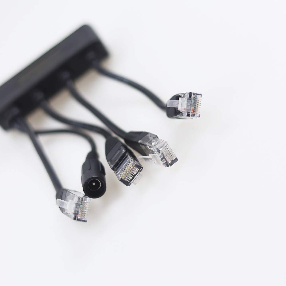 EB-LINK 4 Pcs 4 in 1 Power Over Ethernet RJ45 Midspan Splitter Switch 10/100mbps IEEE802.3at/af Adapter 2A IP Camera 4 Port PoE Splitter