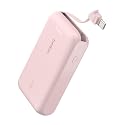 Belkin Portable Charger Power Bank USB C, 10000 mAh w/Integrated Cable, 20W Fast Charge USB-C Power Delivery, iPhone Charger, Apple iPhone 17, Air