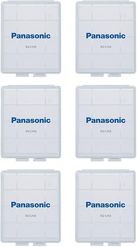 Panasonic BQ-CASE6SA Battery Storage Cases with 4AA or 5AAA Battery Capacity, 6 Pack