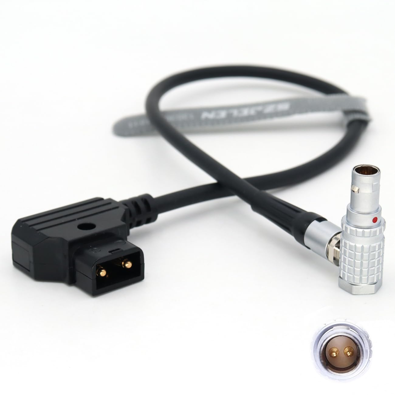 SZJELEN D-Tap to Right Angle 0B 2 Pin Male Power Cable for Teradek Bond SmallHD Monitor Z CAM E2 Camera DJI Ronin ARRI 60cm/23.6 inches (Dtap - Right