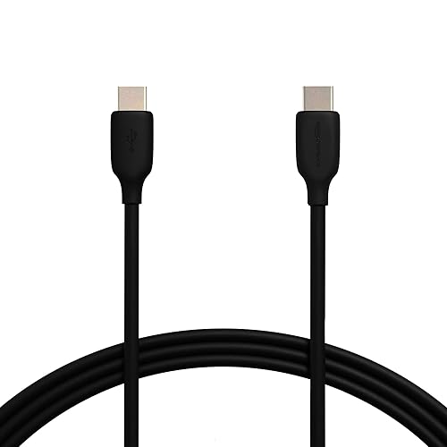 Amazon Basics USB-C to USB-C 2.0 Fast Charger Cable, 480Mbps Speed, USB-IF Certified, for Apple iPhone 16/15, iPad, Samsung Galaxy, Tablets, Laptops
