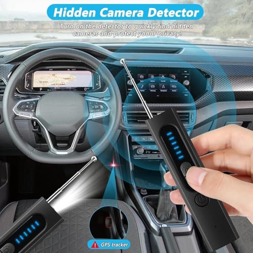 2025 Hidden Camera Detector, Portable Camera Detector for Business Trips, Travel, Offices, Hotels, Cars, GPS Tracker Detector, 4 Levels