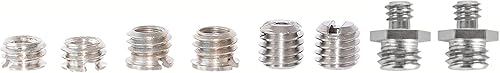 8 Pack Bushing/Male to Male Adapter Assortment 1/4" to 3/8" for Tripod Clamp, Plate, Head Desmond