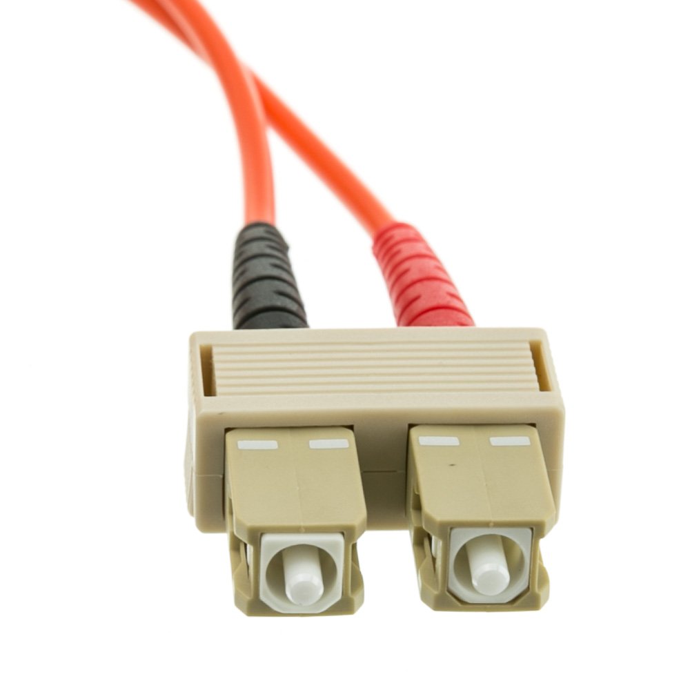 CableWholesale SC to ST OM1 Multimode Duplex Fiber Patch Cord, 2m/6.6ft