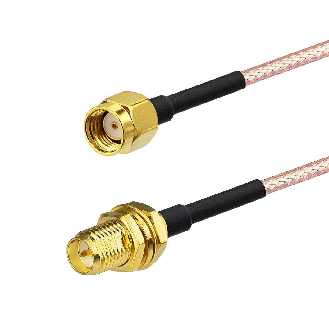 Bingfu WiFi Antenna Extension Cable (2-Pack) RP-SMA Male to RP-SMA Female Bulkhead Mount RG316 Cale 30cm 12 inch for WiFi Router Security IP Camera