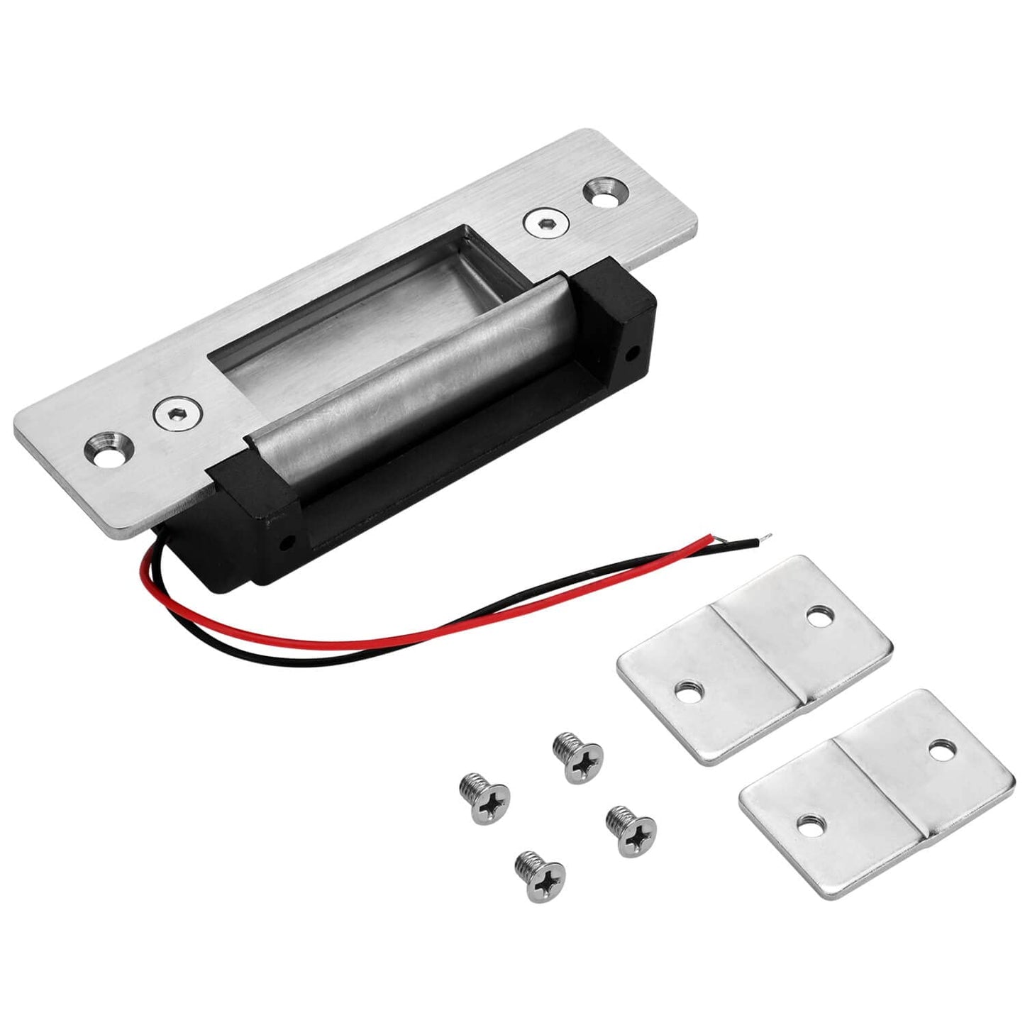 Electric Door Strike Lock ANSI Standard Heavy Duty Fail-Secure/Fail-Safe Adjustable 12V DC for Door Access Control System Cylindrical Locksets Black
