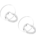 2Pcs Silver Cell Phone Ring Holder Stand Compatible with All Smartphones Accessories Transparent Phone Ring Finger Grip 360 Degrees Rotation Ring