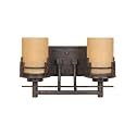 Designers Fountain 2-Lights Mission Ridge Vanity Light Fixture, 14.5 Inch Wall Mount Sconce for Bathroom, Bedroom or Mirror, Warm Mahogany, 82102-WM