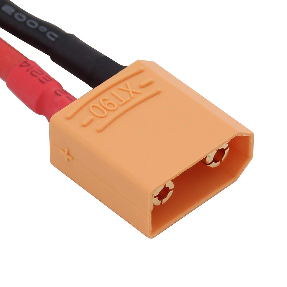 OliYin 3pcs XT90 Male to T Plug Female Connector Converter Adaptor with 12awg 1.96inch Cable(Pack of 3)
