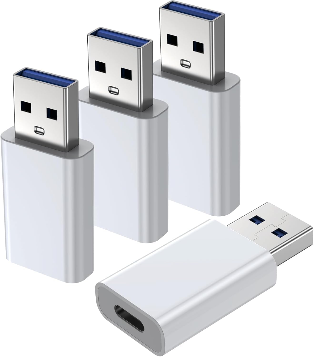 USB to USB C Adapter 4 Pack, USB-C Female to USB Male Adapter,OTG Charger Converter Compatible for Apple Watch Ultra iWatch/iPhone/Pro Max…