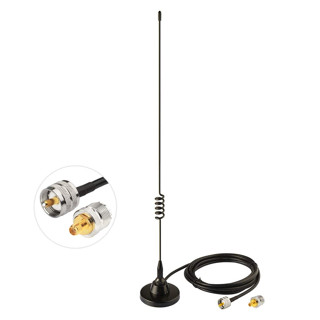 Bingfu Vehicle Car Mobile Ham Radio Antenna Dual Band VHF UHF 136-174MHz 400-520MHz Magnetic Base PL259 Male Antenna for BTECH ICOM Midland Yaesu TYT