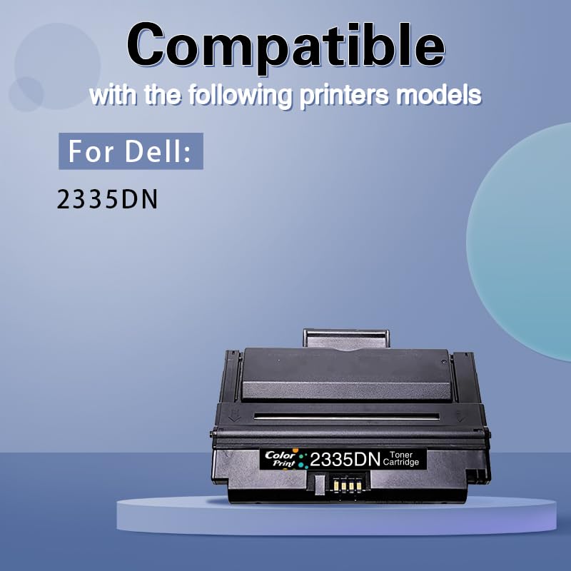 (1-Pack, Black, High Yield) ColorPrint Compatible 2335DN Toner Cartridge Replacement for Dell 2335 2355DN 2355 6,000 Pages Work with CR963 HX756 NX993