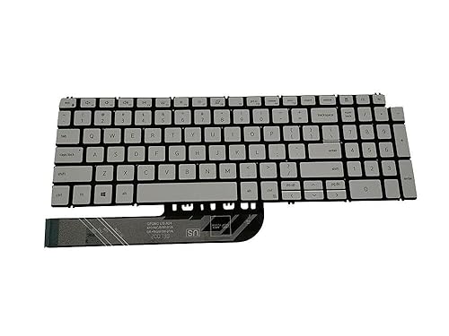 New US Silver English Backlit Laptop Keyboard (Without palmrest) for Dell Inspiron 7506 2-in-1 Inspiron 7500 2-in-1 Light Backlight