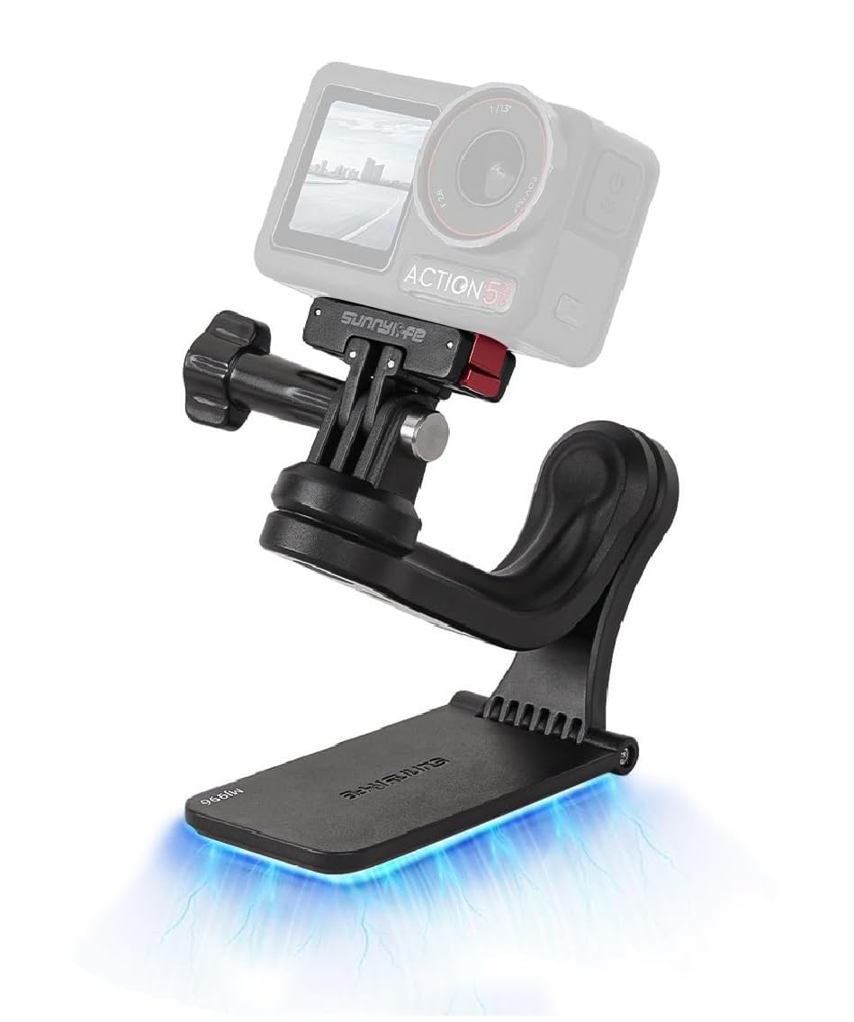 Magnetic Camera Mount for Action Camera, Strong Magnetic Base with 360° Ball Head, Built-in 8 Magnets, Compatible for GoPro Hero, DJI Osmo Action