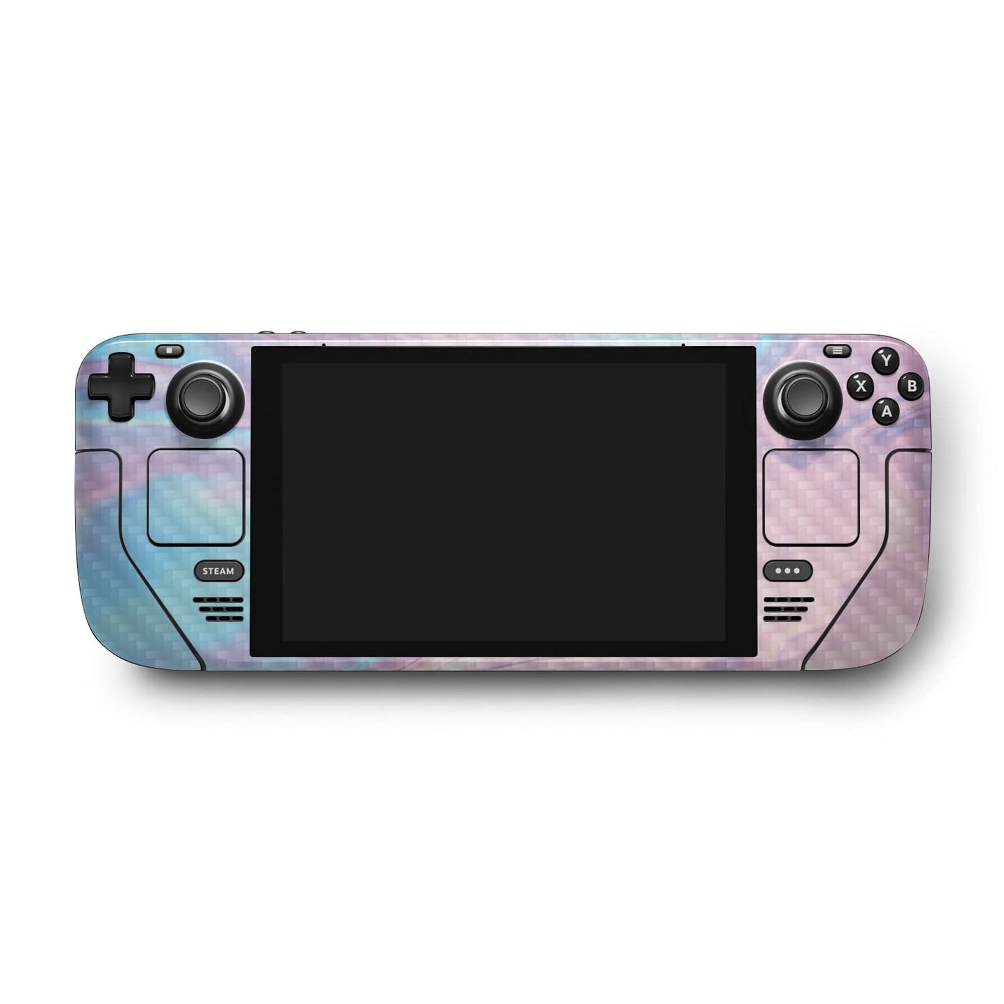 MightySkins Carbon Fiber Skin Compatible with Valve Steam Deck - Pastel Wave | Protective, Durable Textured Carbon Fiber Finish | Easy to Apply…