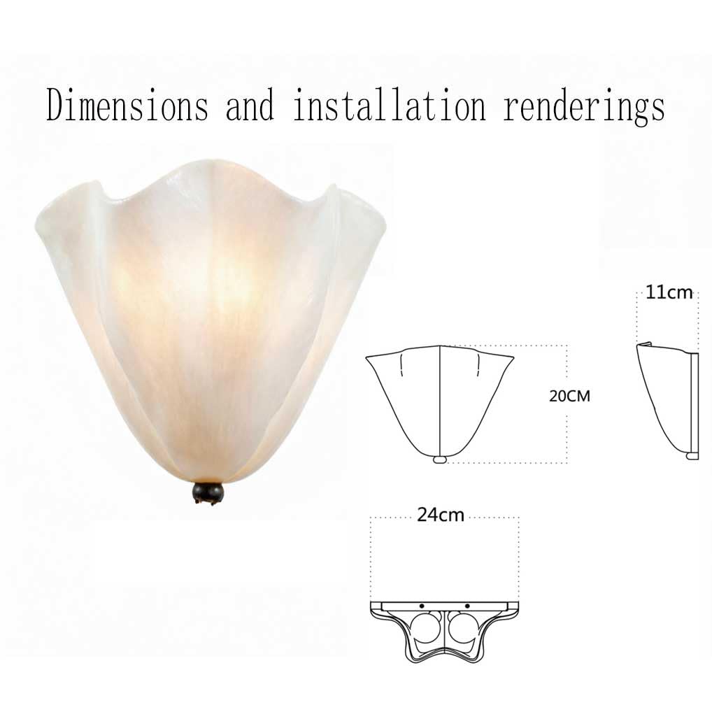 PIAOLING Cream Glass Wall Sconce Mid Century Modern Wall Light Fixture