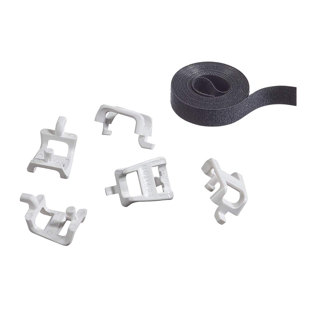 Leviton Plastic Saddle Tie Kit with Velcro, 5-Pack, for Cable Management in Structured Media Center, 49605-AST