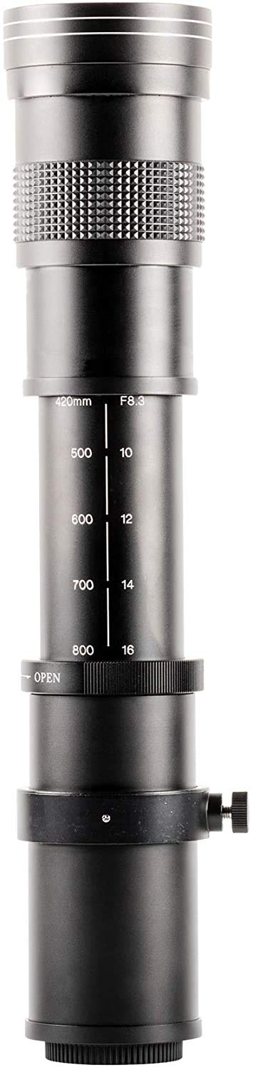 Ultimaxx 420-800mm (w/Converter 840-1600mm) f/8.3-16 HD Manual Telephoto Zoom T-Mount Lens Kit for Canon EOS 9000D 800D 760D 750D 700D 1300D 1200D