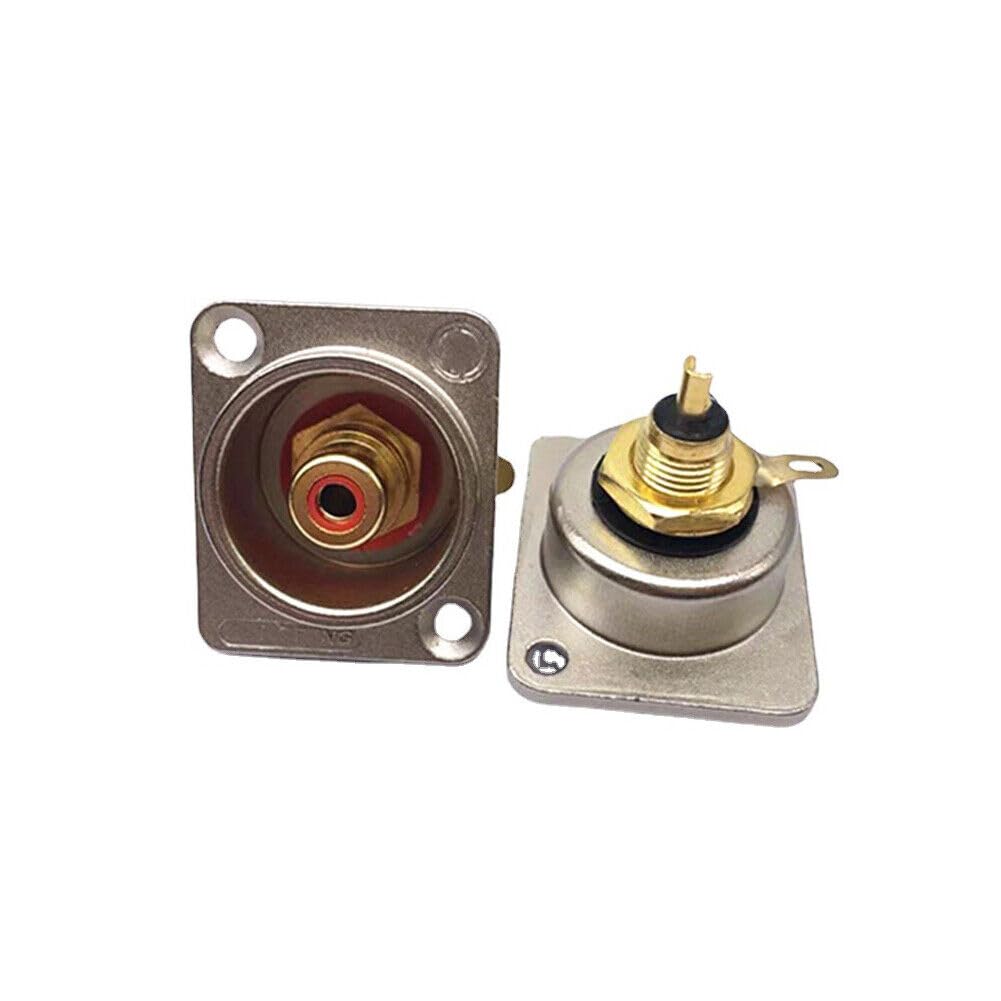 Female RCA Panel Mount Socket Connector Base Plate Welding Base Plated New (2pcs Silver)
