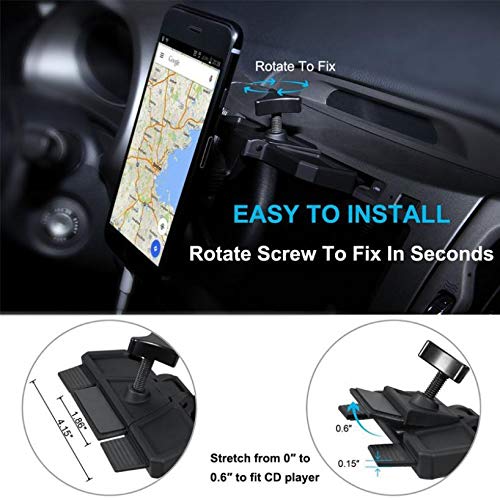 Car Mount for Galaxy A50, A30, A20 - CD Slot Holder Cradle Swivel Dock Strong Grip CD Player Slot Compatible with Samsung Galaxy A50/A30/A20 Phone