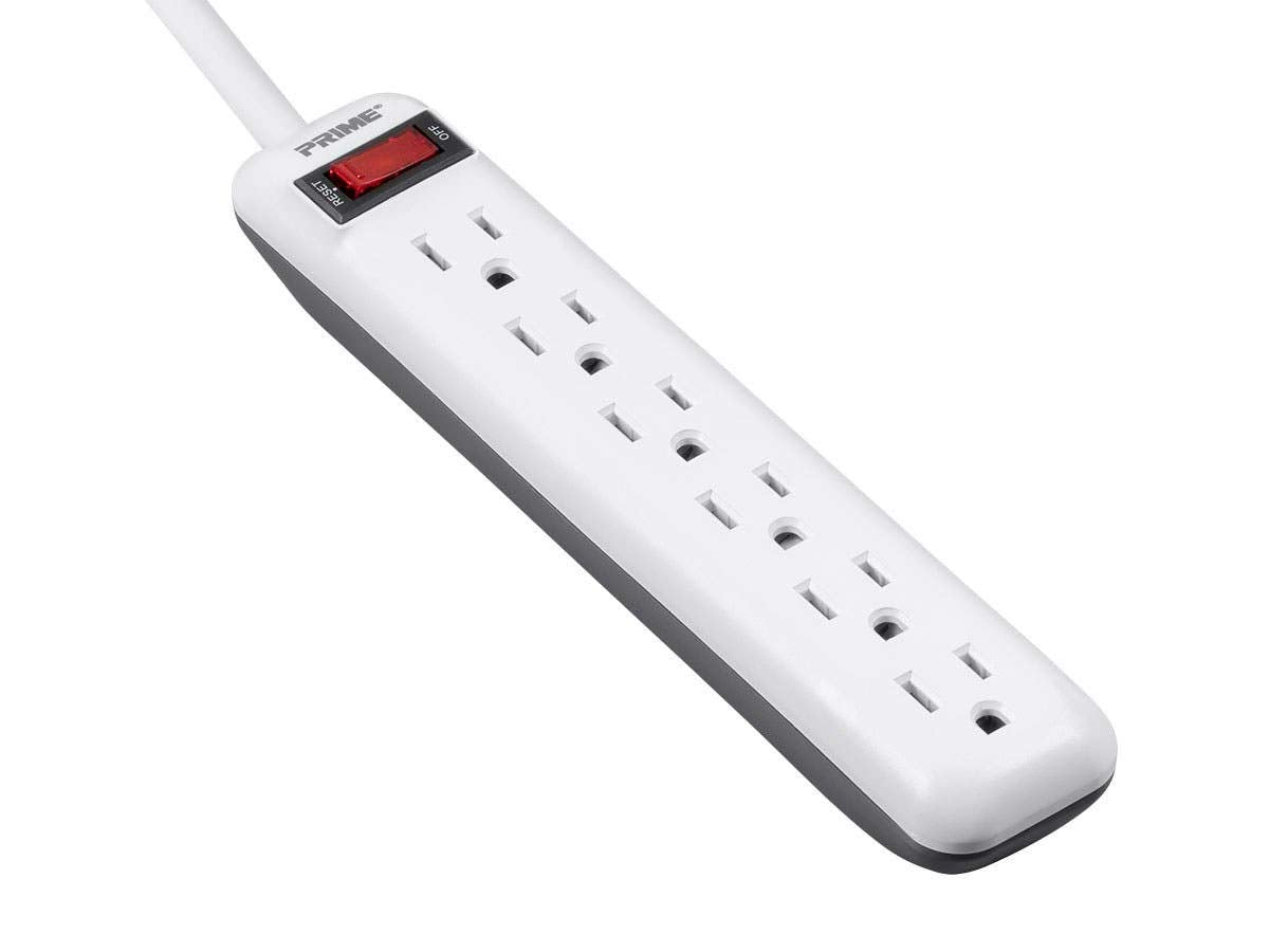 Monoprice Power & Surge - 3 Feet Cord - White | 15A / 125V / 1875W