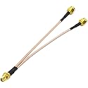 BINGFU 4G LTE Antenna Adapter Splitter Cable SMA Female to Dual SMA Male Cable 15cm 6 inch Compatible with 4G LTE Wireless Router CPE Hotspot Cellular