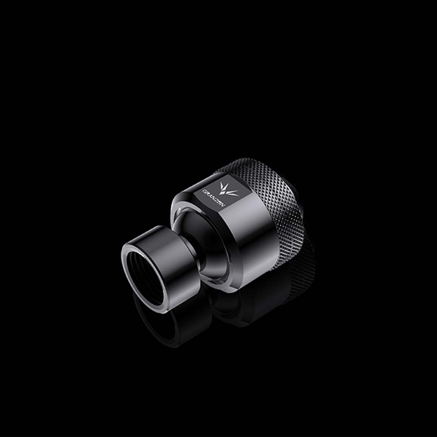 GRANZON 2-Pack G1/4" Male to Female Extender Connector 90°/45°Rotary Elbow Enhance Multi-Direction Rotary Fittings for PC Water Cooling System (Black)