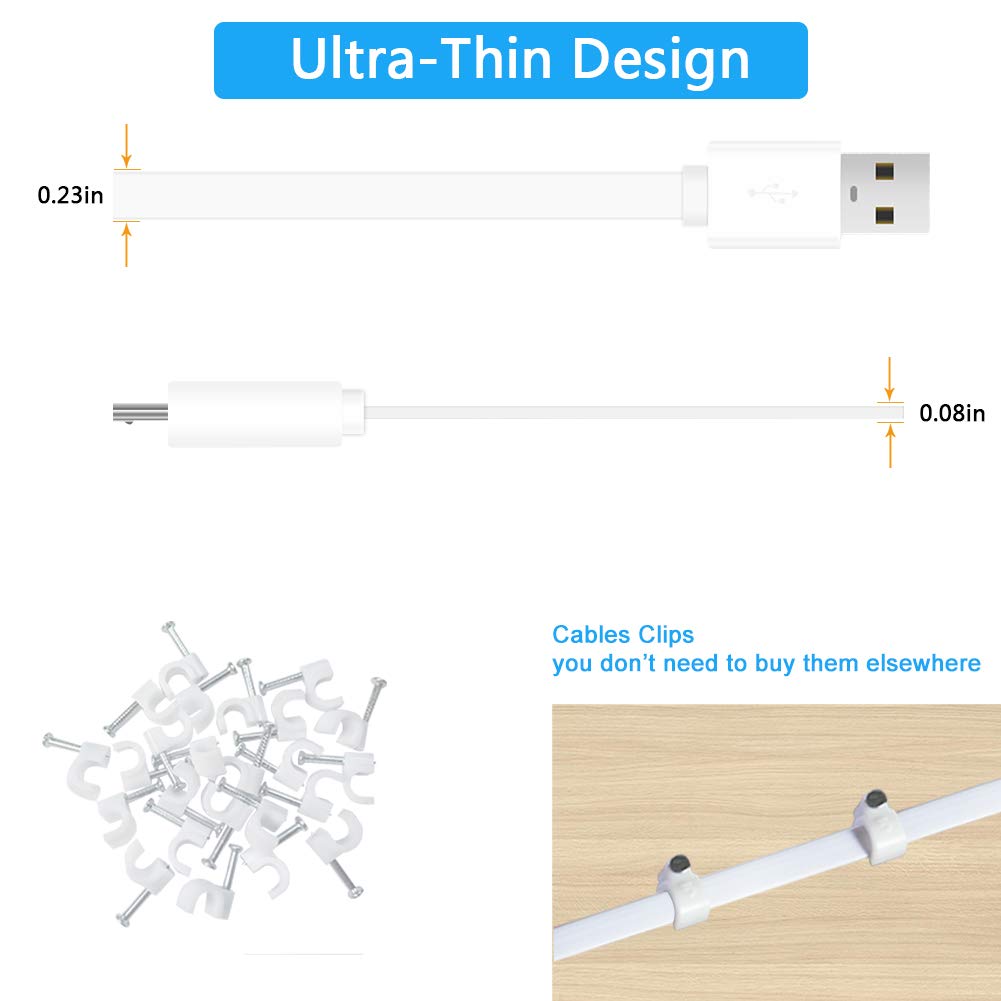 3Pack 20FT USB Power Extension Cord Compatible with Wyze Cam, WyzeCam Pan,Yi Cam,YI Dome Home,Oculus Go,Kasa,Nest Cam,Netvue,Blink,Furbo Dog,Cloud