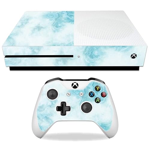 MightySkins Skin Compatible with Microsoft Xbox One S - Blue Marble | Protective, Durable, and Unique Vinyl Decal wrap Cover | Easy to Apply, Remove