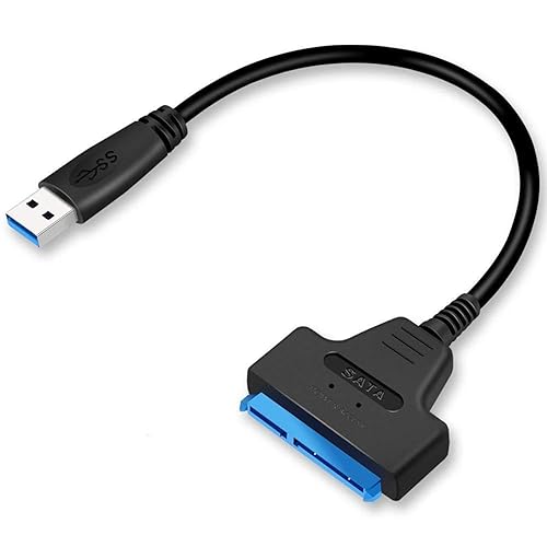 MIAOERJING SATA to USB 3.0 Cable, USB to SATA III Hard Drive Adapter for 2.5 Inch SSD & HDD Data Transfer, Support UASP (USB-A to 2.5 SSD HDD)