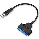 MIAOERJING SATA to USB 3.0 Cable, USB to SATA III Hard Drive Adapter for 2.5 Inch SSD & HDD Data Transfer, Support UASP (USB-A to 2.5 SSD HDD)