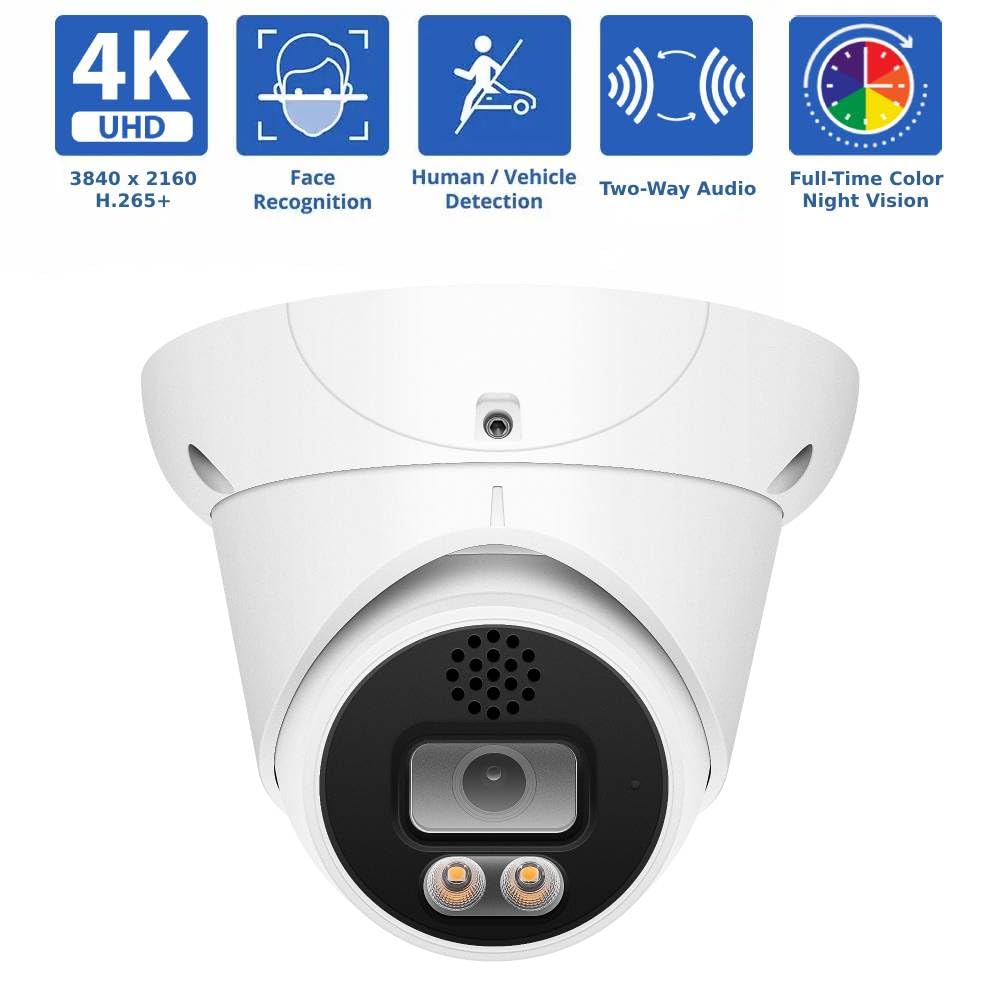 GW Security 16 Channel 8MP Fulltime Color Night Vision 4K NVR Security Camera System with 16 UltraHD 4K IP Two-Way Audio Outdoor/Indoor Smart AI
