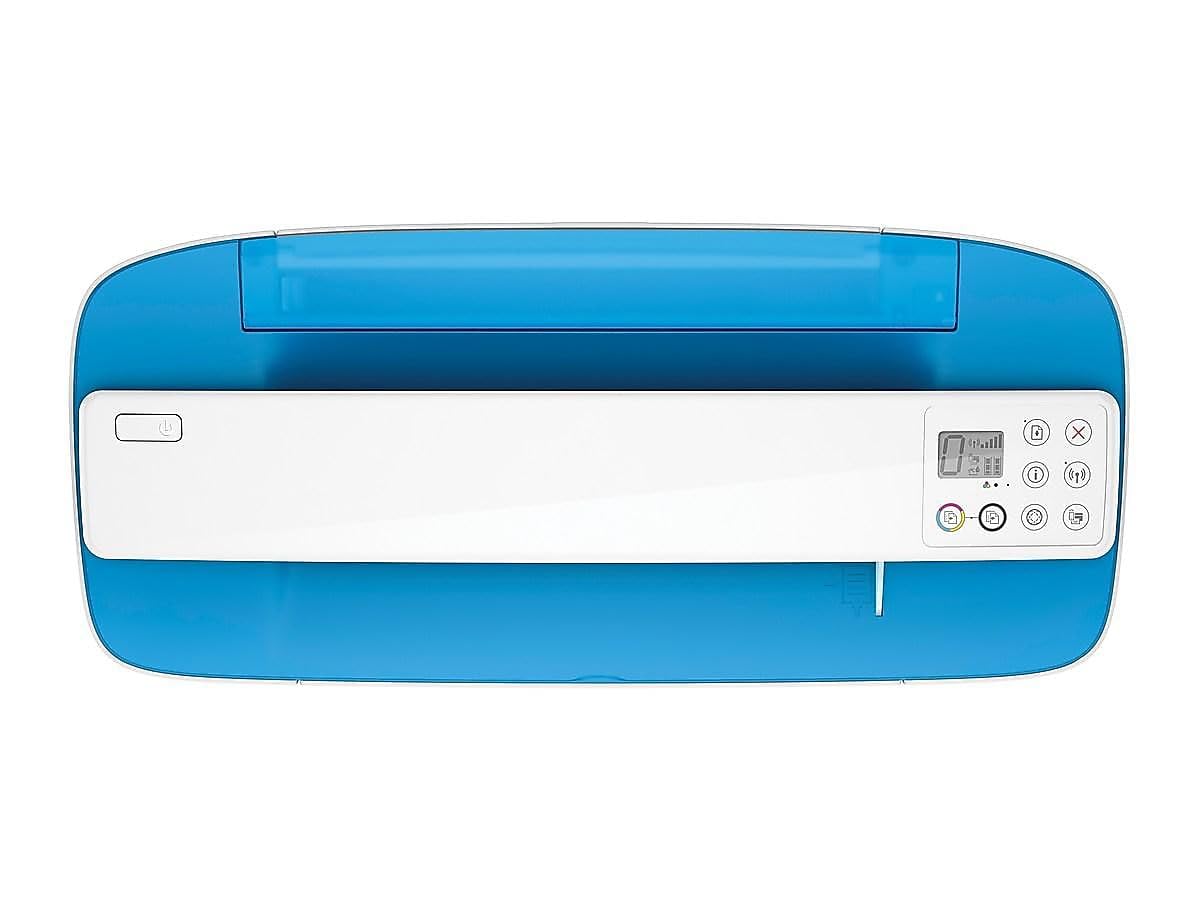 HP DeskJet 3755 Compact All-in-One Wireless Printer, Instant Ink, Works with Alexa - Blue Accent (J9V90A)