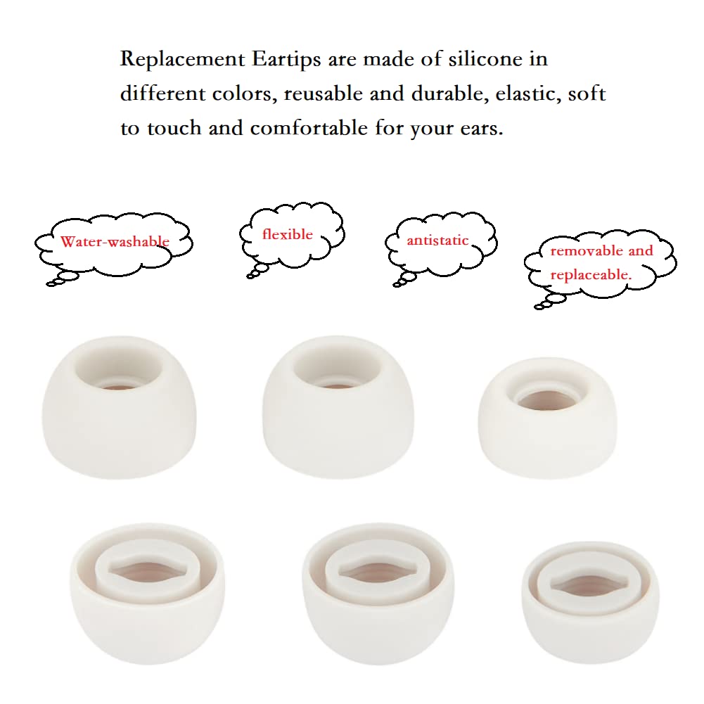 Replacement Galaxy Buds Pro Eartips Earbuds, Replacement Silicone Earbud Tips Fit in Case,Compatible with Samsung Galaxy Buds Pro - Silver S/M/L